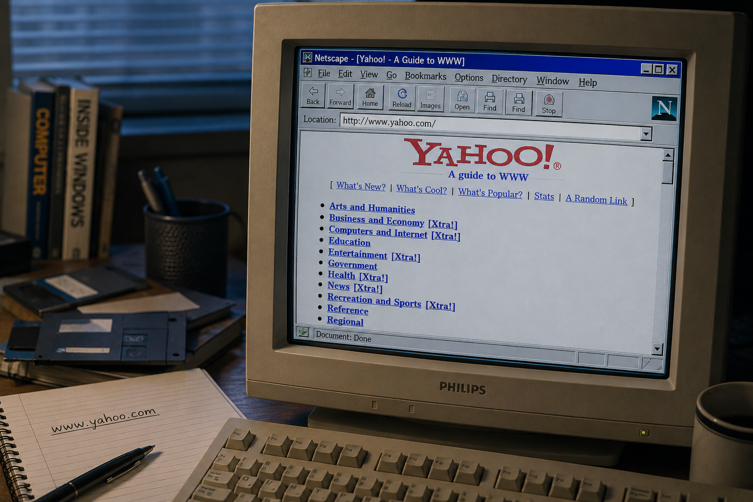 用 Netscape 打开 Yahoo 网站